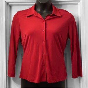 Casual Corners ANNEX Red Button-down Blouse